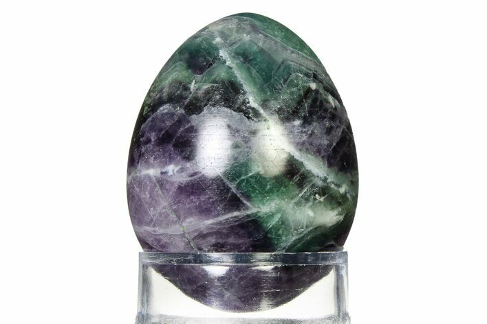 Polished Purple and Green Fluorite Egg - Fluorescent! #322478